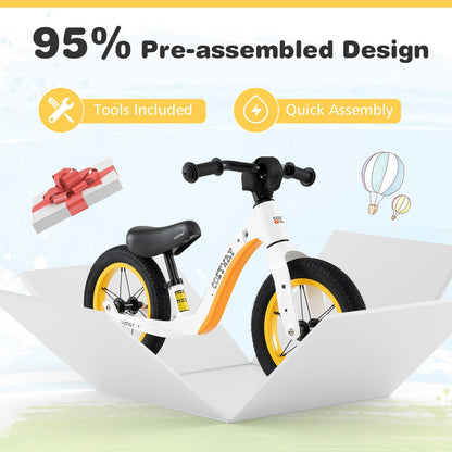 12-Inch Balance Bike, Adjustable Seat, Rotatable Handlebar, White Balance Bikes at Gallery Canada