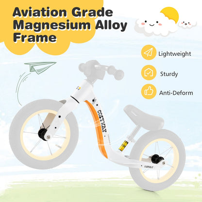 12-Inch Balance Bike, Adjustable Seat, Rotatable Handlebar, White Balance Bikes at Gallery Canada