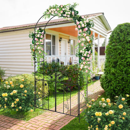 2 In 1 Garden Arbor With Door And Latch, Black Outdoor Decor at Gallery Canada