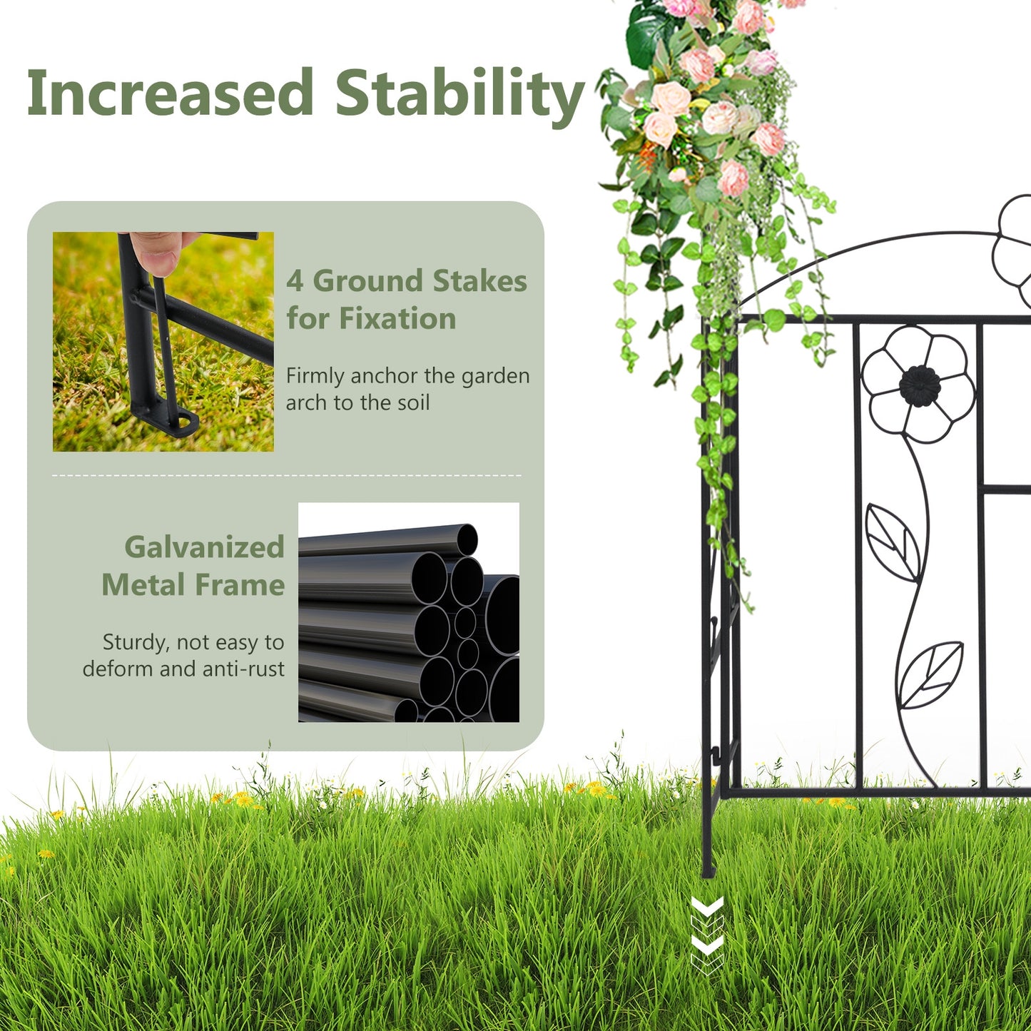 2 In 1 Garden Arbor With Door And Latch, Black Outdoor Decor at Gallery Canada