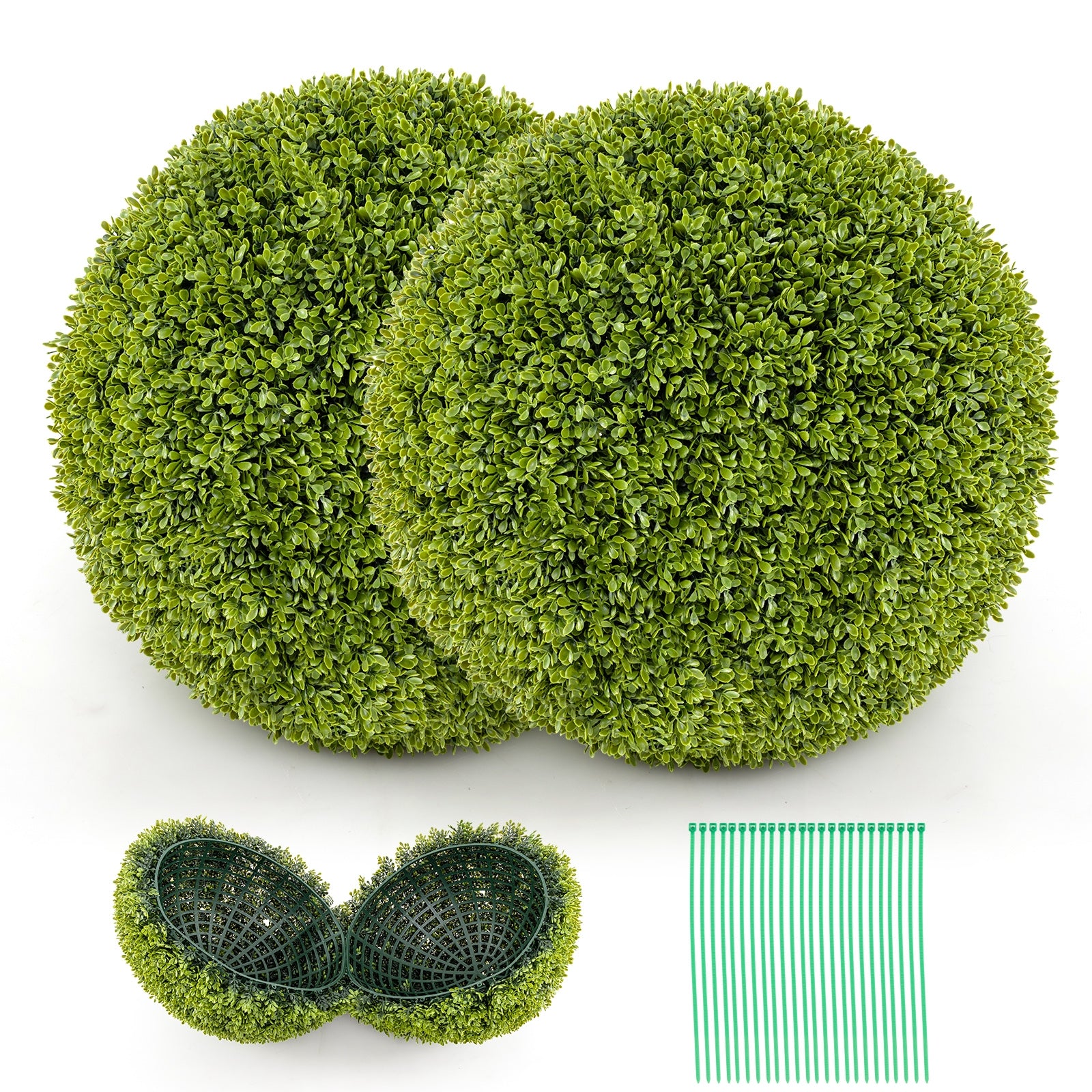20 Inches Artificial Sun-Protective Topiary Spheres, 2 Pieces Faux Plants at Gallery Canada