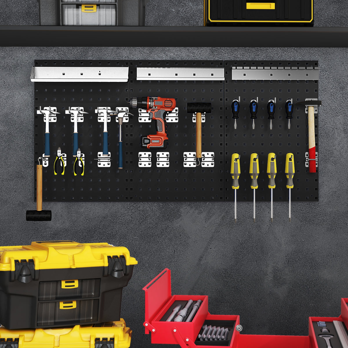 Wall Mounted Pegboard Kit, 3 Pegboards, Garage Workshop, Black Garages at Gallery Canada