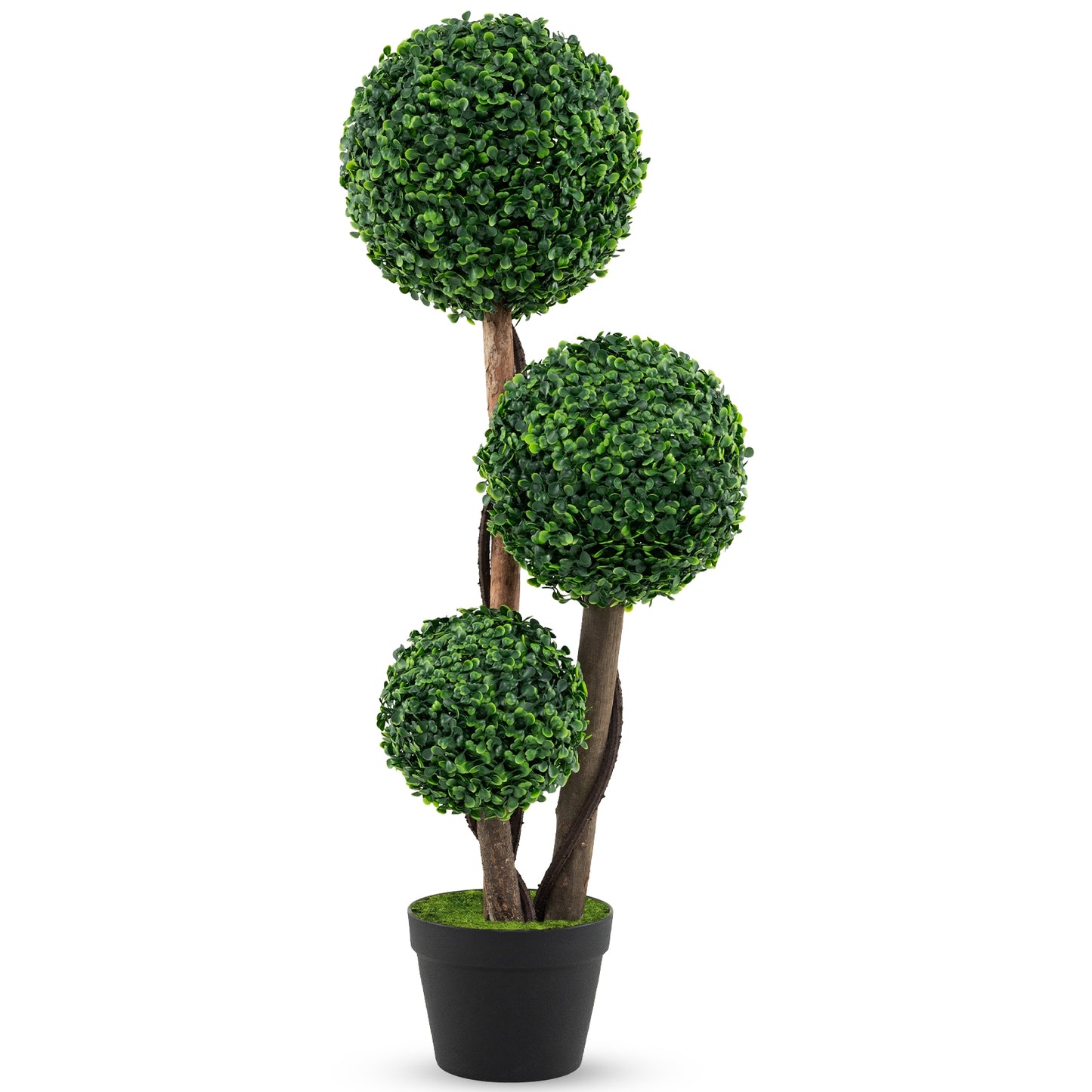 36 Inch Artificial Boxwood Topiary Tree In Pot, Green Faux Plants at Gallery Canada