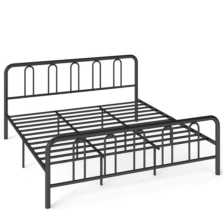 Full/Queen Size Metal Bed Frame with Headboard and Footboard-King Size, Black Simple Bed Frame Black at Gallery Canada