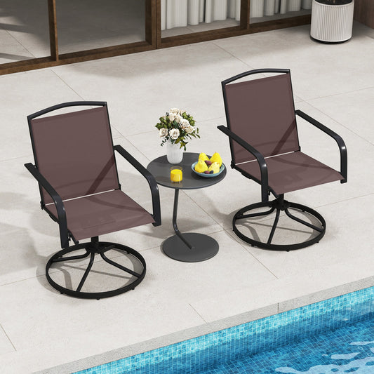 Outdoor Swivel Chairs, Set of 2, High Back, Breathable Seat, Coffee Patio Rocking Chairs & Gliders Coffee at Gallery Canada