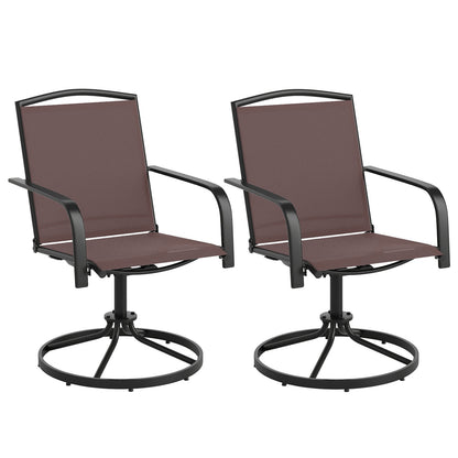Outdoor Swivel Chairs, Set of 2, High Back, Breathable Seat, Coffee Patio Rocking Chairs & Gliders Coffee at Gallery Canada