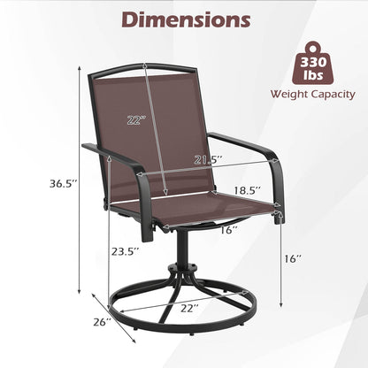Outdoor Swivel Chairs, Set of 2, High Back, Breathable Seat, Coffee Patio Rocking Chairs & Gliders at Gallery Canada