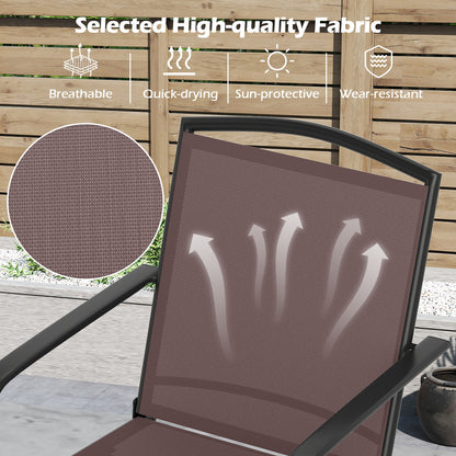 Outdoor Swivel Chairs, Set of 2, High Back, Breathable Seat, Coffee Patio Rocking Chairs & Gliders at Gallery Canada