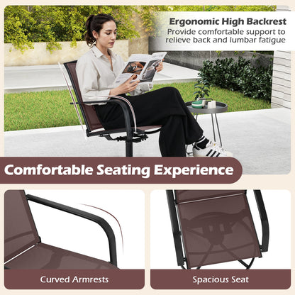 Outdoor Swivel Chairs, Set of 2, High Back, Breathable Seat, Coffee Patio Rocking Chairs & Gliders at Gallery Canada