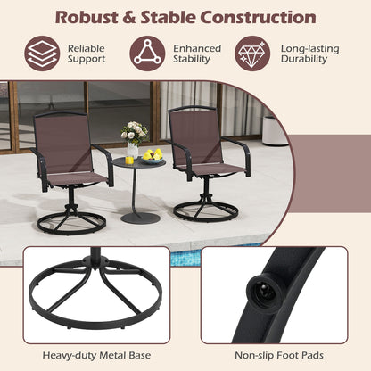 Outdoor Swivel Chairs, Set of 2, High Back, Breathable Seat, Coffee Patio Rocking Chairs & Gliders at Gallery Canada