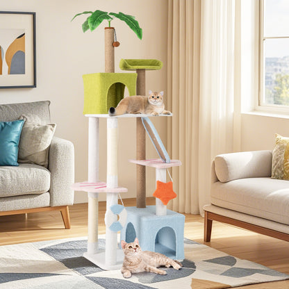 71 Inch Cat Tree, Multi-Level Beach-Themed Kitten Tower, Multicolor Cat Trees Condos & Scratchers at Gallery Canada