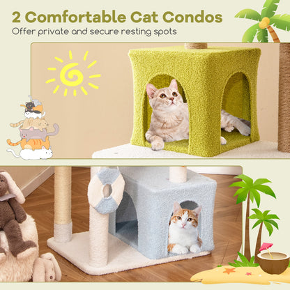 71 Inch Cat Tree, Multi-Level Beach-Themed Kitten Tower, Multicolor Cat Trees Condos & Scratchers at Gallery Canada