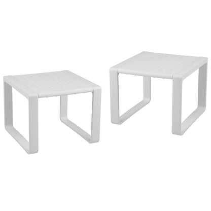 Weather Resistant Adirondack Outdoor Side Table Set, White Patio Coffee Tables at Gallery Canada