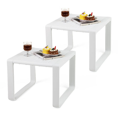 Weather Resistant Adirondack Outdoor Side Table Set, White Patio Coffee Tables at Gallery Canada