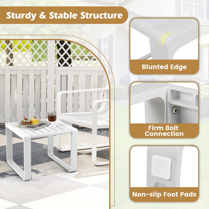 Weather Resistant Adirondack Outdoor Side Table Set, White Patio Coffee Tables at Gallery Canada