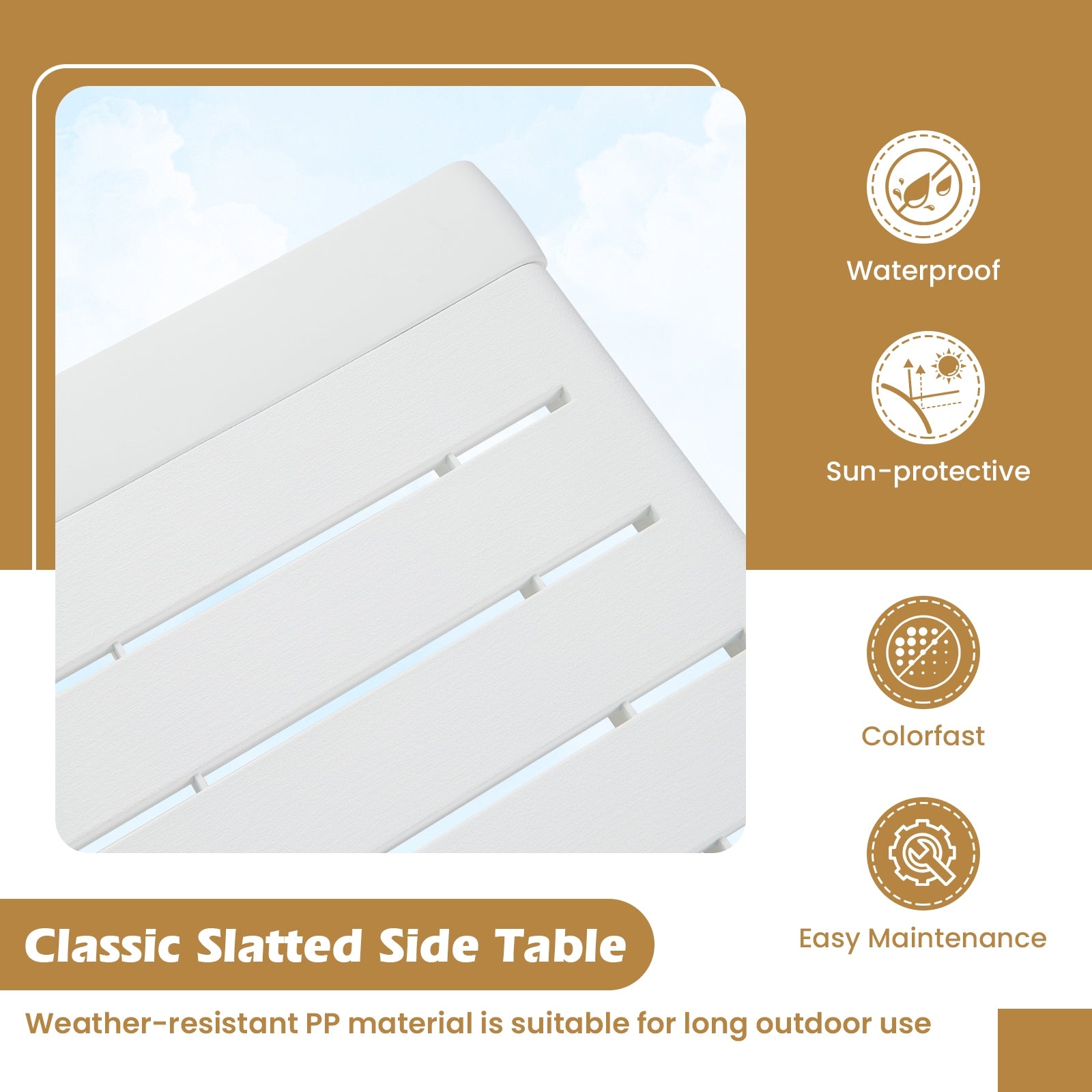 Weather Resistant Adirondack Outdoor Side Table Set, White Patio Coffee Tables at Gallery Canada