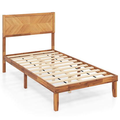 Twin Size Bed Frame With Headboard And Storage, Natural Simple Bed Frame at Gallery Canada