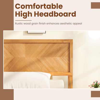 Twin Size Bed Frame With Headboard And Storage, Natural Simple Bed Frame at Gallery Canada