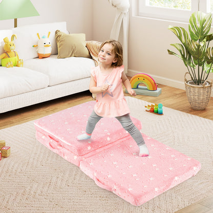 Foldable Kids Floor Mattress, Washable Flannel Cover, Pink Mattresses at Gallery Canada