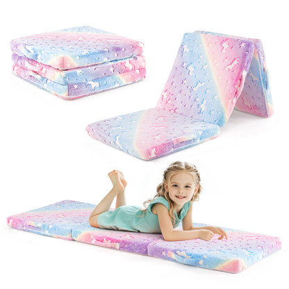 Foldable Floor Mattress, Kids, Washable Flannel Cover, Multicolor Mattresses at Gallery Canada