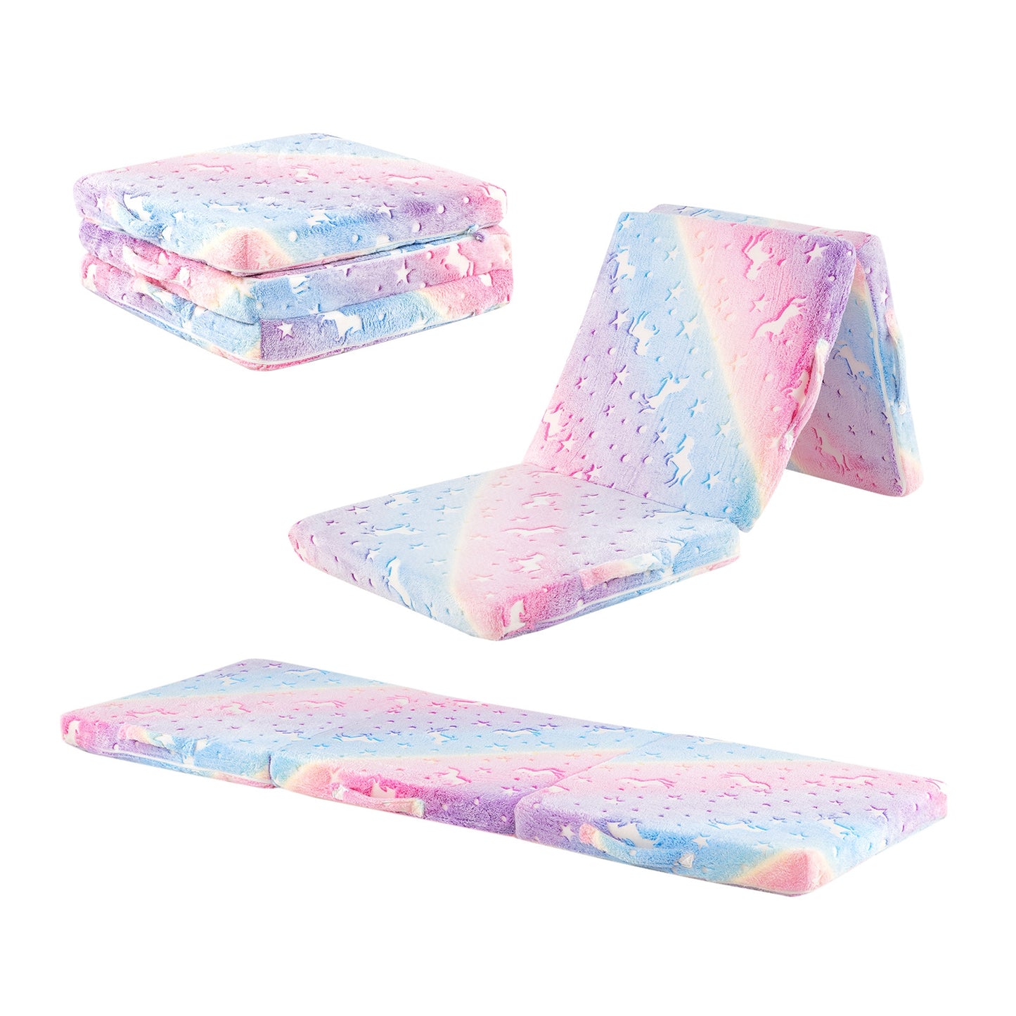 Foldable Floor Mattress, Kids, Washable Flannel Cover, Multicolor Mattresses at Gallery Canada