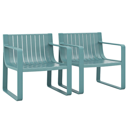 Patio Chairs Set Of 2, Curved Backrests And Seats, Blue Patio Dining Chairs Blue at Gallery Canada