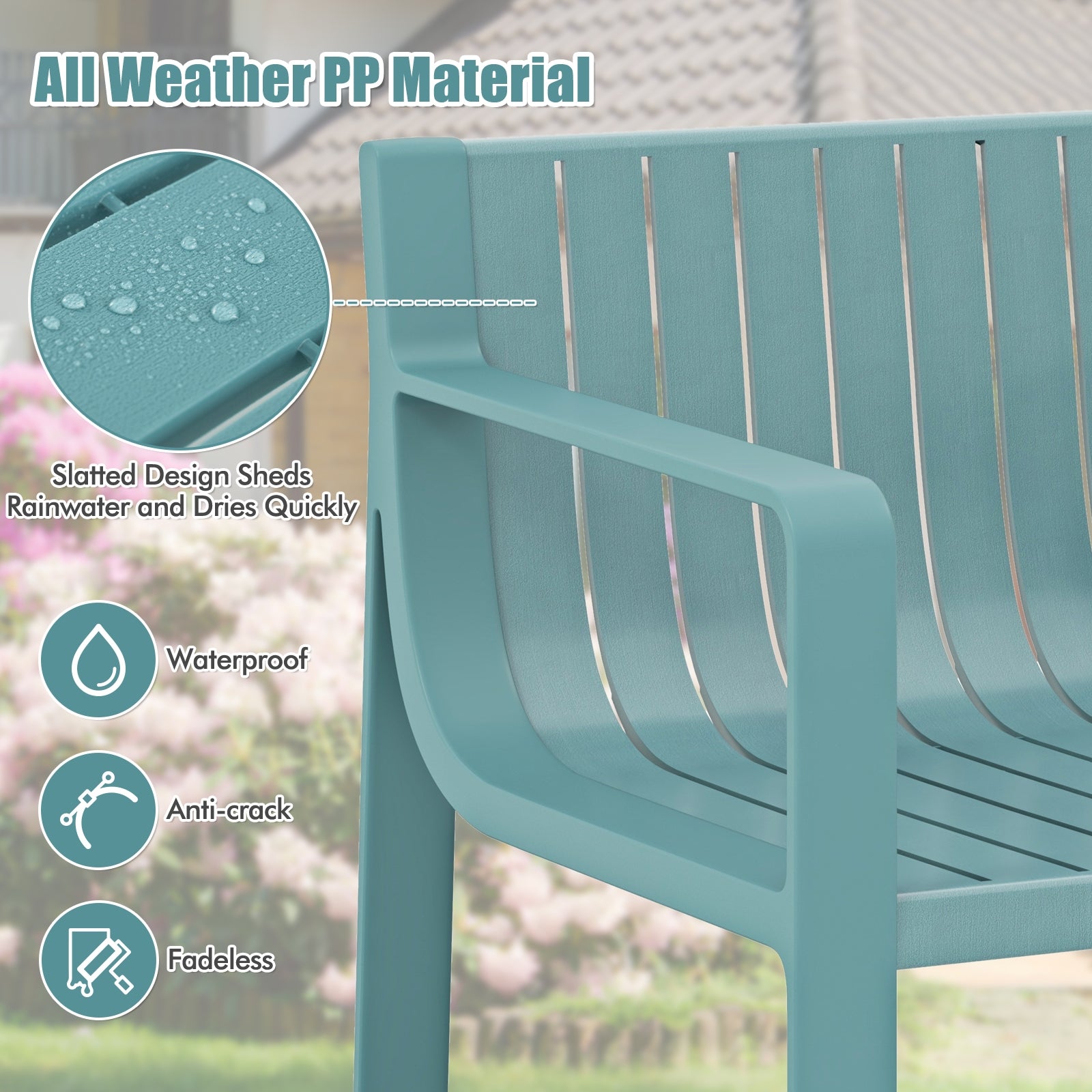 Patio Chairs Set Of 2, Curved Backrests And Seats, Blue Patio Dining Chairs at Gallery Canada