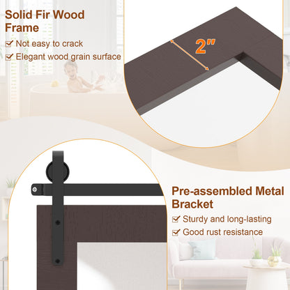 Rectangle Barn Door Wall Mirror, Solid Wood Frame, Walnut Wall Mirrors at Gallery Canada