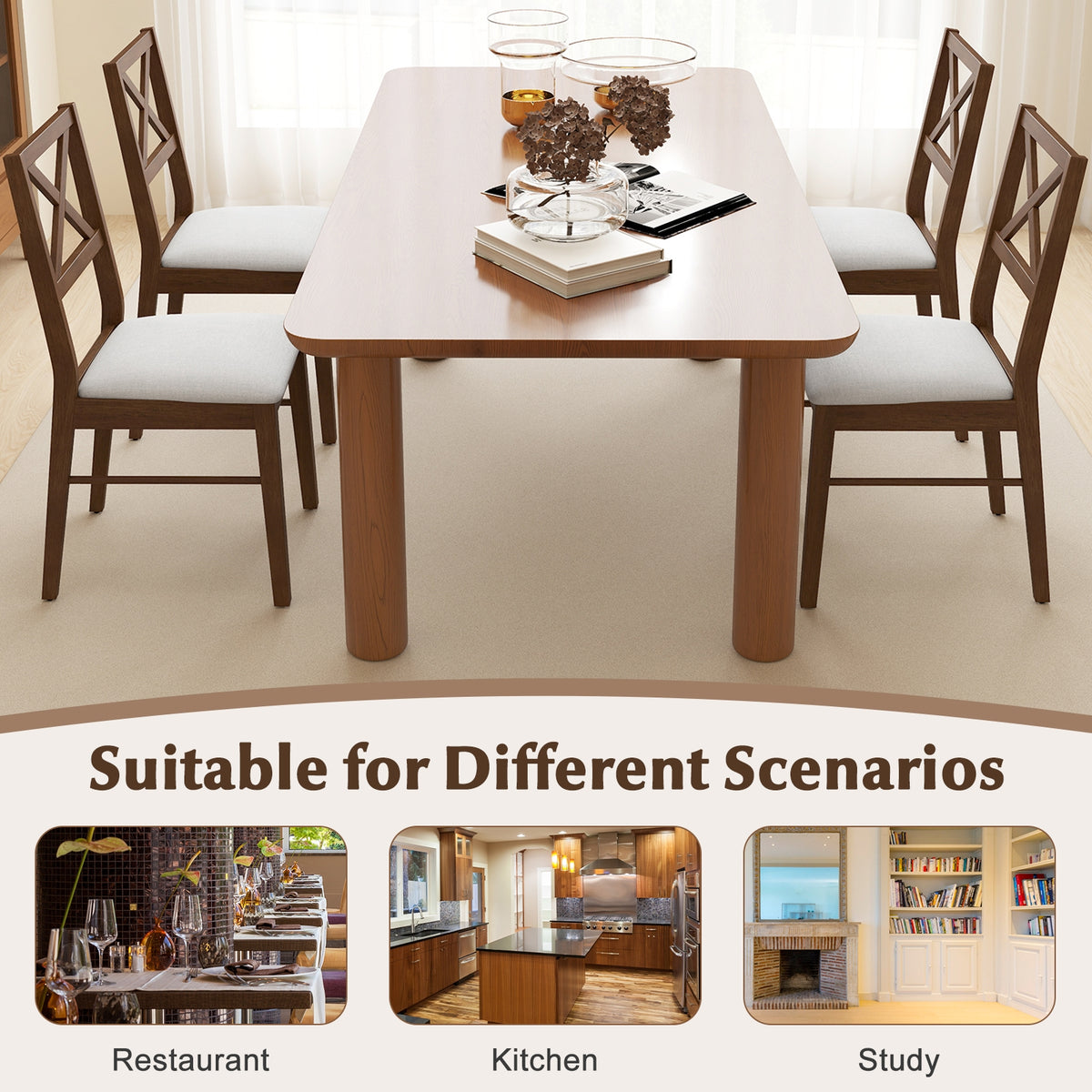 Upholstered Side Dining Chairs, Set of 2, Brown Dining Chairs at Gallery Canada