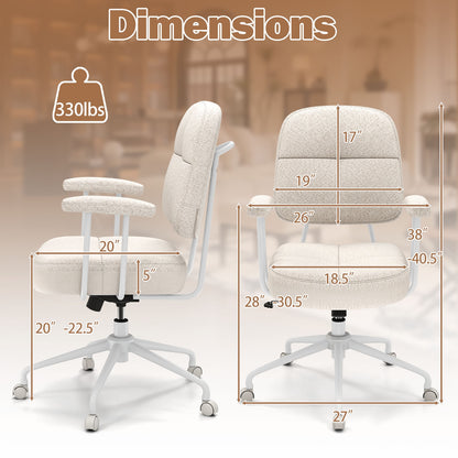 Upholstered Task Office Chair, Beige Leisure Chairs at Gallery Canada