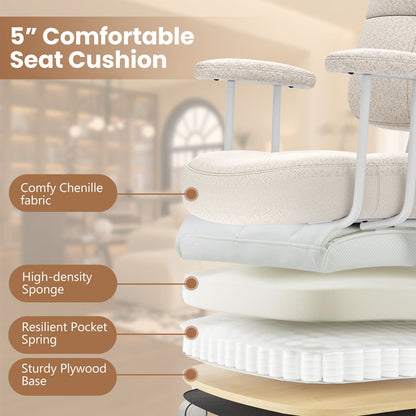 Upholstered Task Office Chair, Beige Leisure Chairs at Gallery Canada