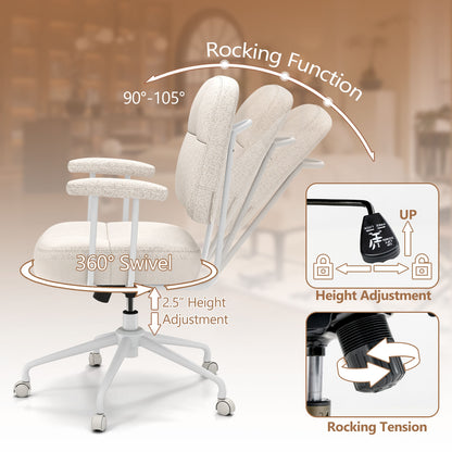 Upholstered Task Office Chair, Beige Leisure Chairs at Gallery Canada