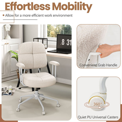 Upholstered Task Office Chair, Beige Leisure Chairs at Gallery Canada