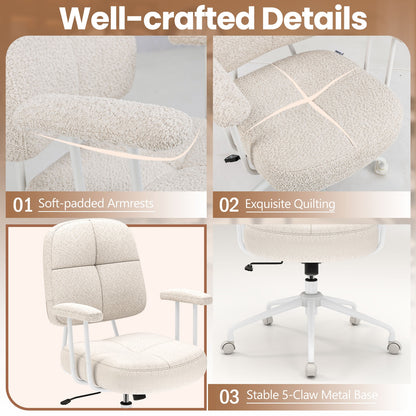 Upholstered Task Office Chair, Beige Leisure Chairs at Gallery Canada