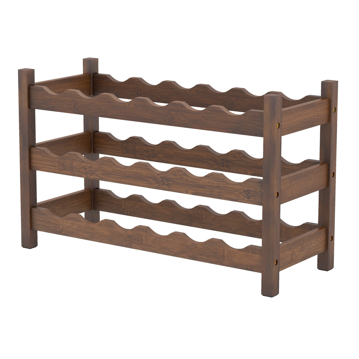 3-Tier Bamboo Countertop Wine Bottle Organizer Wine Racks at Gallery Canada
