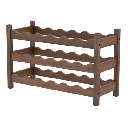 3-Tier Bamboo Countertop Wine Bottle Organizer Wine Racks at Gallery Canada