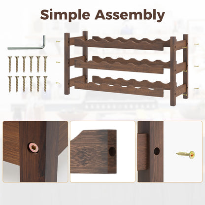 3-Tier Bamboo Countertop Wine Bottle Organizer Wine Racks at Gallery Canada