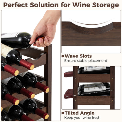3-Tier Bamboo Countertop Wine Bottle Organizer Wine Racks at Gallery Canada