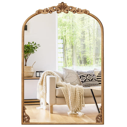 Arched Mirror, Vintage Ornate Baroque, Metal Frame, M, Gold Wall Mirrors at Gallery Canada