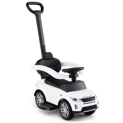 3 In 1 Push Car, Removable Handle, Guardrail, 18-36 Months, White Push & Pedal Ride On Toys White at Gallery Canada