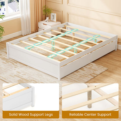 Queen Size Bed Frame, 2 Rolling Storage Drawers, White Trundle Bed Frame at Gallery Canada