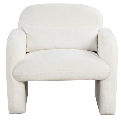 Modern Accent Chair With Waist Pillow, Armrests, Beige Accent Chairs at Gallery Canada
