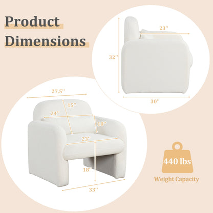 Modern Accent Chair With Waist Pillow, Armrests, Beige Accent Chairs at Gallery Canada