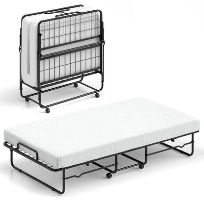 Twin Size Folding Bed, Memory Foam Mattress, Heavy-Duty Metal Frame Folding Beds at Gallery Canada
