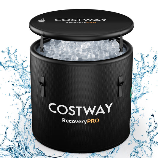 79 Gal Cold Plunge Tub With Cover, Black Spa & Salon Black at Gallery Canada