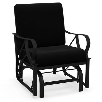 Patio Glider Rocking Chair, Thick Cushion, Curved Armrest, Black Patio Rocking Chairs & Gliders at Gallery Canada