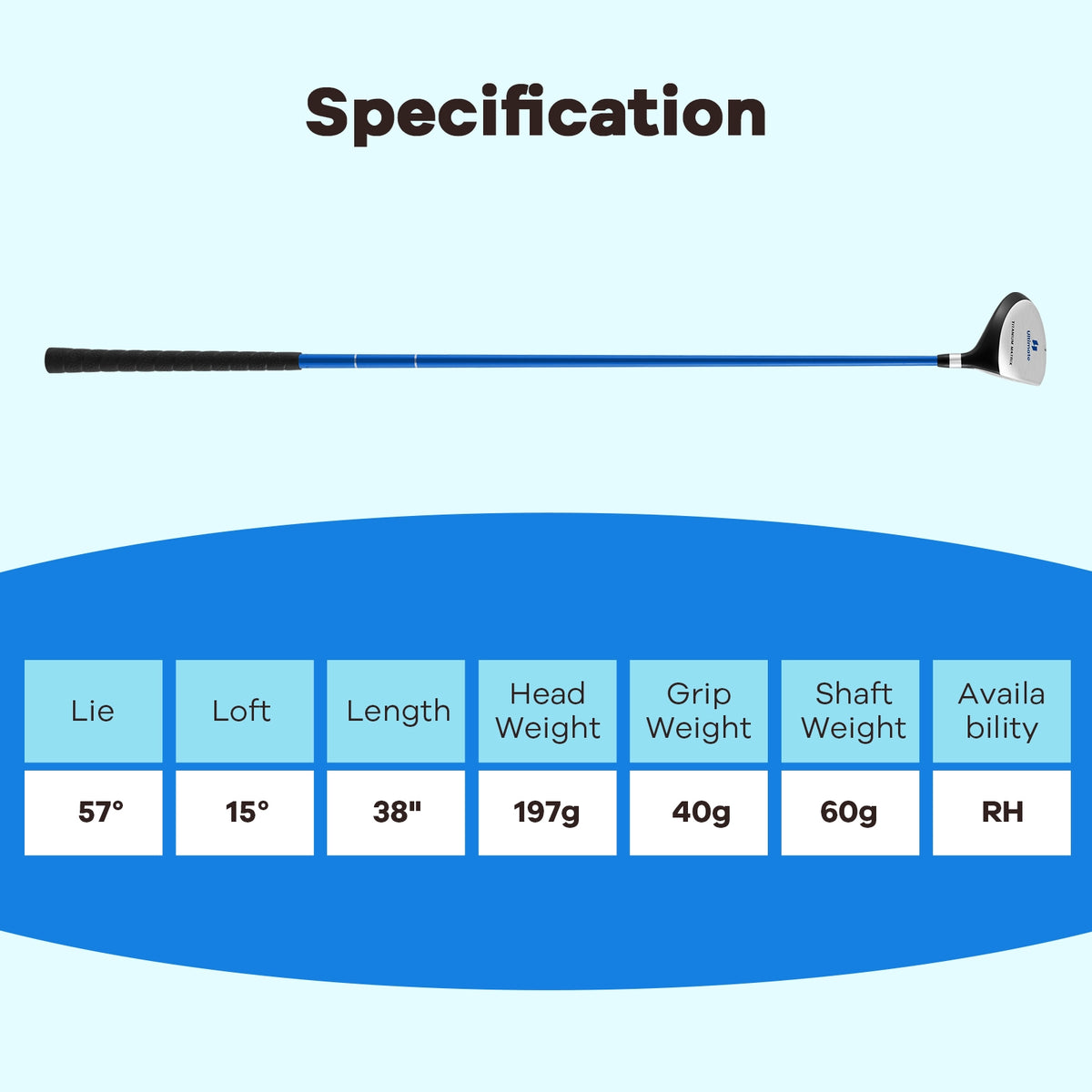 38 Inch Junior Fairway Wood Golf Club, 165CC, Fiberglass Shaft, Blue Golf at Gallery Canada