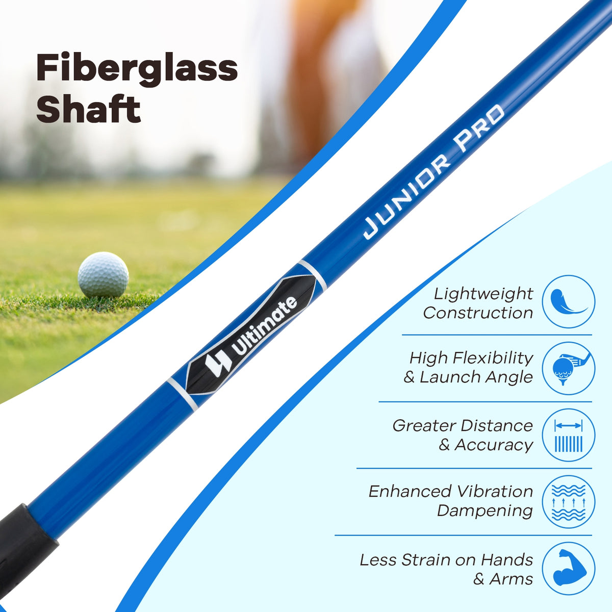 38 Inch Junior Fairway Wood Golf Club, 165CC, Fiberglass Shaft, Blue Golf at Gallery Canada