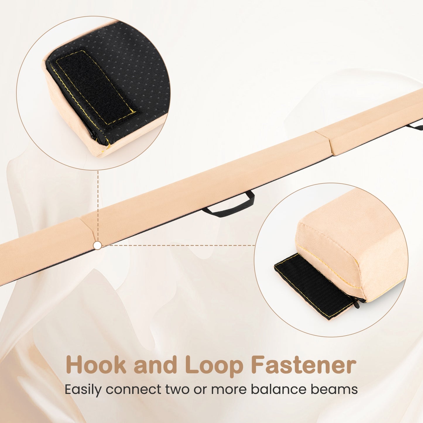7 FT Folding Balance Beam, Removable Suede Cover, Non-Slip Bottom, Khaki Baby Gyms & Playmats at Gallery Canada