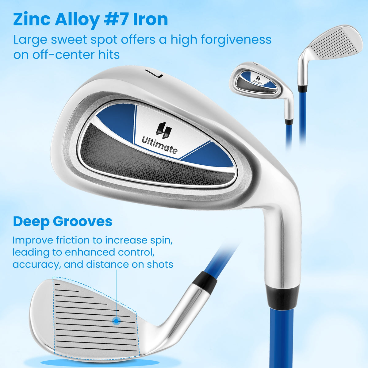 Junior #7 Iron, Fiberglass Shaft, With Headcover, Blue Golf at Gallery Canada